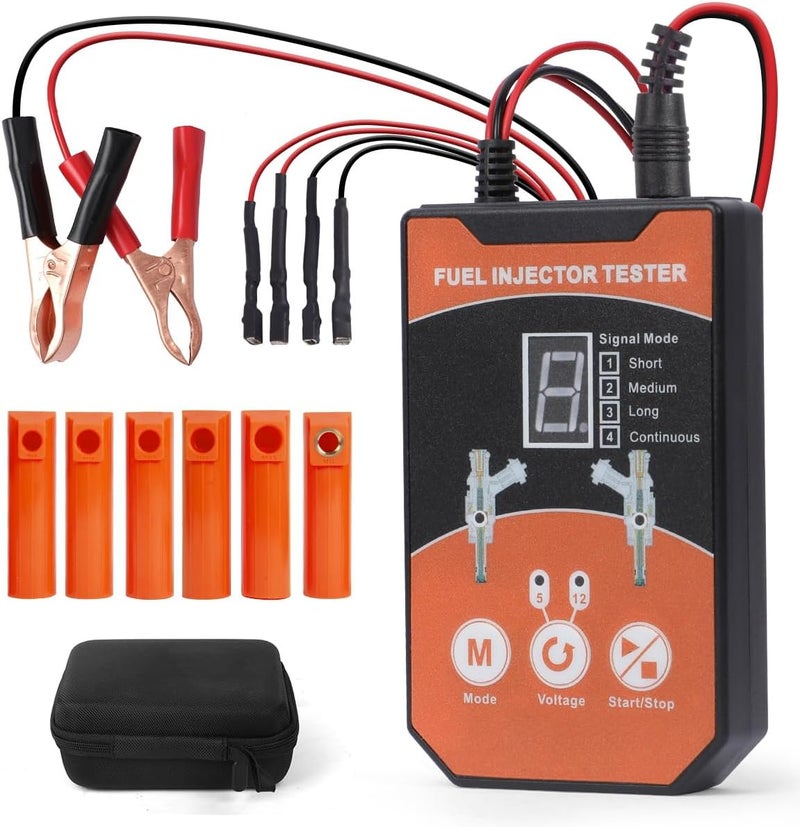 DUOYI Fuel Injector Cleaner Kit Universal Fuel Injector Tester And Cleaner Kit,8 Pulse Modes Fuel Injector Cleaning Kit,DIY Fuel Injector Cleaner Tool with 6 Size Cleaning Adapters,12V/5V Output Power - Image 1